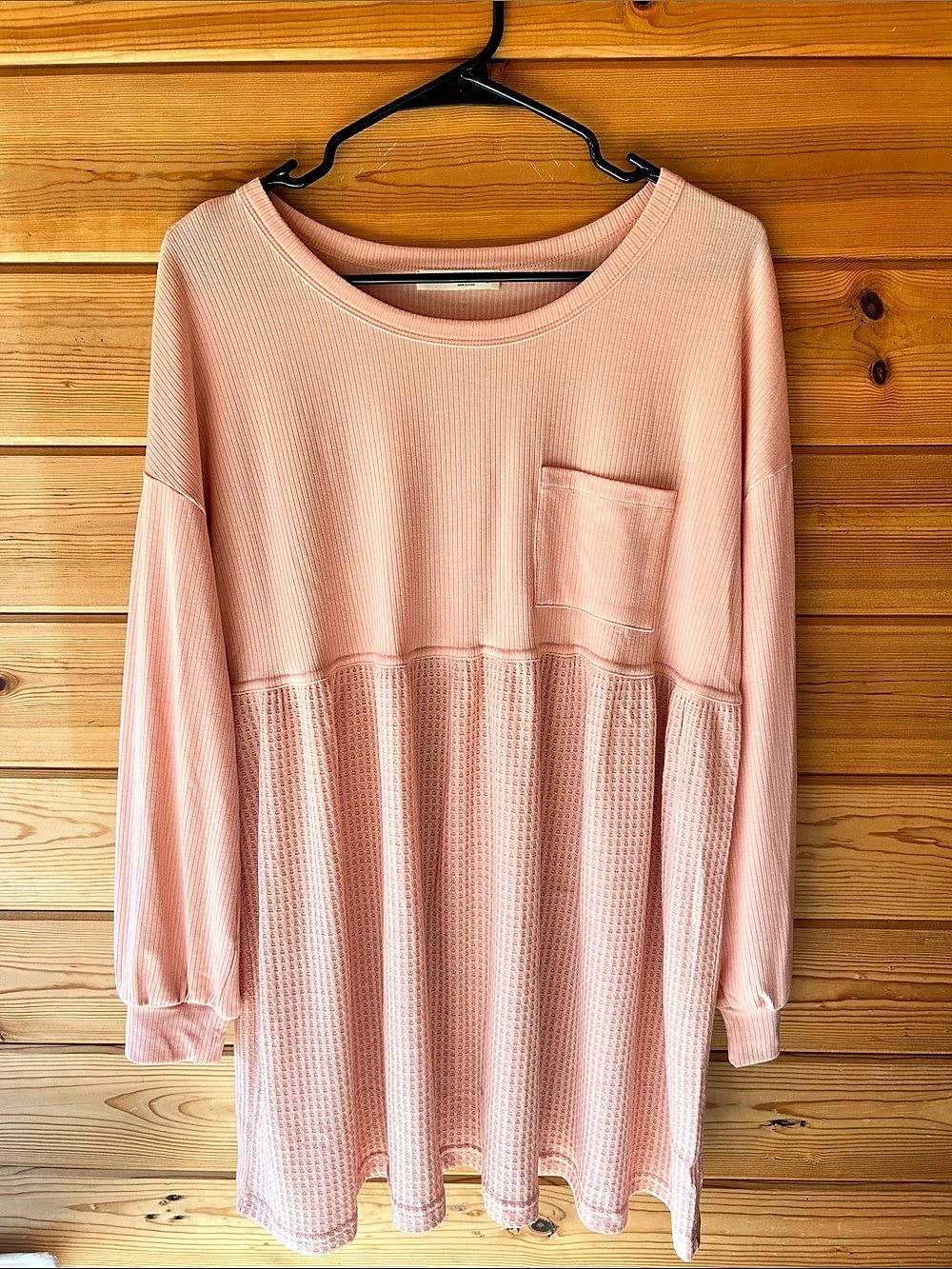 ILLA Textured Ribbed Tunic in Pink NWOT